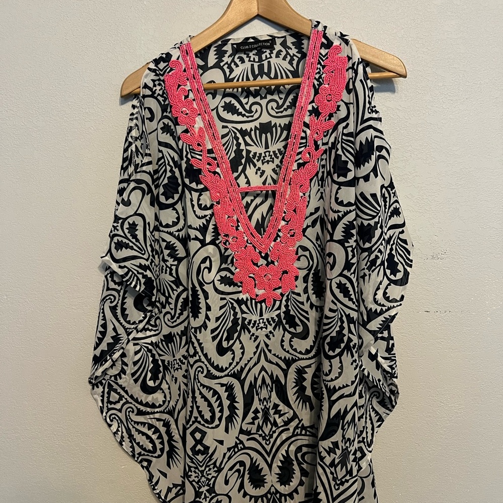 Hand beaded swimsuit cover‎